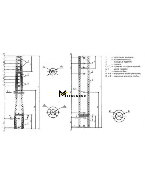 Опора залізобетонна СК 135-12 Опора залізобетонна СК 135-12